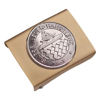 Produktbild von Koppelschloss Fliesenleger Handwerk und Zunft – golden/silbern - für Meister - für 4,5 cm breite Koppelgürtel