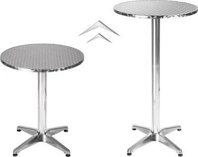 Produktbild von WYCTIN Alu Stehtisch Bistrotisch Ø 60cm höhenverstellbar Höhe 70cm / 110cm
