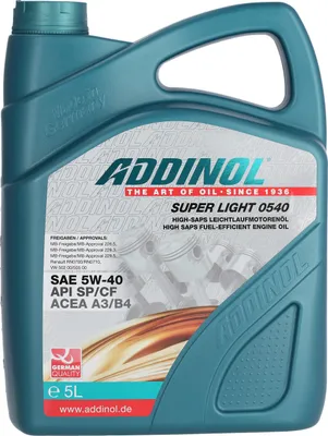 Produktbild von ADDINOL PKW SAE 5W-40 SUPER LIGHT MV 0540 - Leichtlauf-Motorenöl, vollsynthetisch, 5 L Kanister