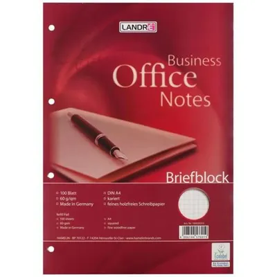 Produktbild von Briefblock Work A4 100 Blatt kariert 70g/qm gelocht weiß