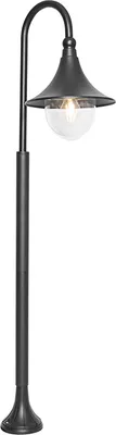 Produktbild von Qazqa Klassisch außen Laterne für den Garten - Daphne - Schwarz, max. 15W, Geeignet für LED, 125cm, IP44