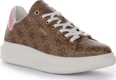 Produktbild von GUESS FL8VIBFAL12 Damen Sneaker aus Kunstleder in Braun Pink – undefined / Braun Rosa