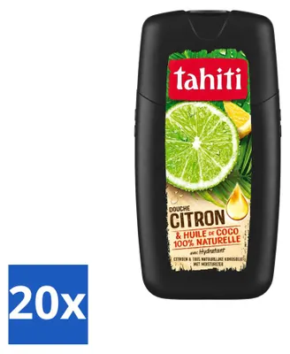 Obrázok produktu pre 20 kusov gélu na sprchovanie Tahiti s vôňou citrónu a kokosu – hydratačný – 250 ml – výhodný balík