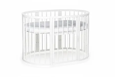 Produktbild von Kombikinderbett KOTTO OLIN Oval Buche Weiß BUCHENHOLZ + MATRATZE SCHAUM-KOKOS SET
