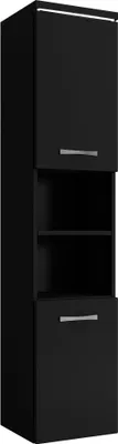 Image de Armoire de rangement Paso Hauteur 160 cm Noir mat - Meuble de rangement haut placard armoire colonne