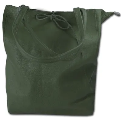 Produktbild von Florence ital. Shopper Echtleder Damen Business dunkelgrün D3OTM107L