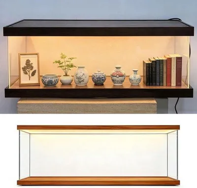 Immagine prodotto di Vetrina in acrilico con illuminazione a LED - 85x75x75 cm - Vetrina trasparente
