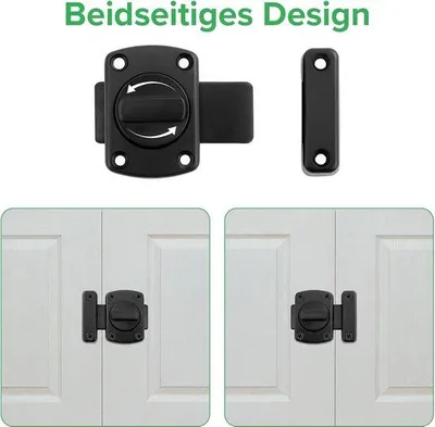 Produktbild von Famanu Schiebetürschloss Set - 2 Stück, Edelstahl Schwarz