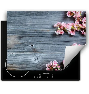Produktbild von DarHaus Herdabdeckplatte 70x52 cm Anti Rutsch Matte Aufrollbar, grau - Holz - Blume