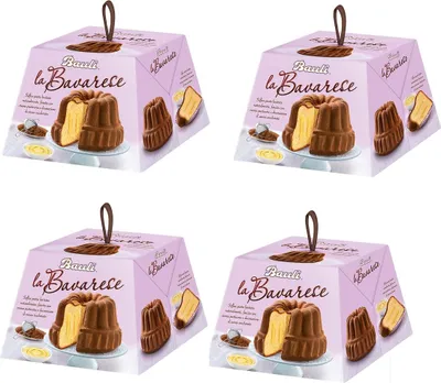 Produktbild von 4x Bauli Torta La Bavarese Kuchen mit gesüßtem Kakao überzogen und mit Vanillepudding gefüllt 700g