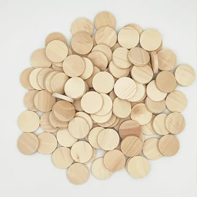 Produktbild von Set aus 100 Holzscheiben für DIY-Projekte