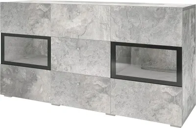 Produktbild von Meublorama HA-BAROS-24O1BM26*2C/43KG, 2 Tür(en), Grau, Mitteldichte Faserplatte (MDF), 3 Schublade(n), 2 Jahr(e), 390 mm