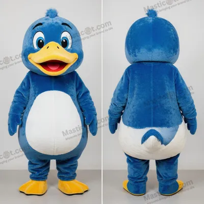 Productafbeelding van Blauwe geronde muskushoender mascotte MASTICOT