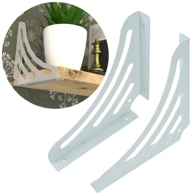 Produktbild von Moderne Regalträger für Wandregale, FLEX 200 x 200 mm, weiß, 2 Stück