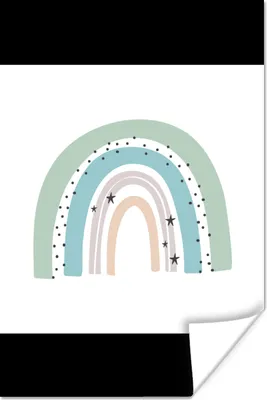 Produktbild von MuchoWow® Poster Regenbogen - Kinder - Sterne - Tupfen - Pastell 40x60 cm - Plakate für die Wand - Poster Babyzimmer