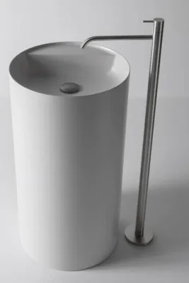 Produktbild von Standwaschbecken TWZ65 - Mineralguss - Weiß matt - Ø 45 x 85 cm