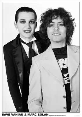 Zdjęcie produktu dla Dave VANIAN i Marc BOLAN - Londyn, 1977 - Plakat - 59x84 cm