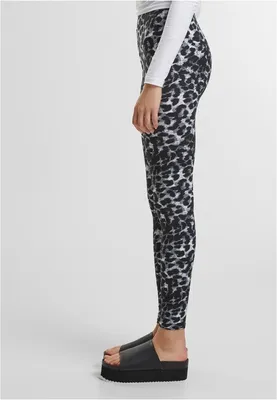 Zdjęcie produktu dla Legginsy damskie Urban Classics Ladies Soft AOP Leggings blackleo - XXL