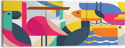 Produktbild von Bild auf Leinwand - Leinwandbild - Vogel Abstraktion - 150x50cm - Wand Bild - Wanddeko - Wandbilder - Leinwanddruck - Bilder - Kunstdruck - Wanddekoration - Leinwand bilder - Wandkunst - CA150x50-3747