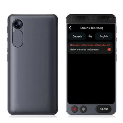 Immagine prodotto di Traduttore portatile in tempo reale con IA ZELURXX – 142 lingue online, 19 offline, traduzione in 0,2 secondi, fotocamera da 5 MP, batteria da 2000 mAh
