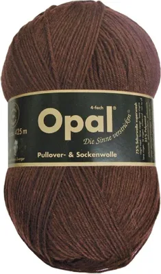 Produktbild von Opal uni 4-fach Sockenwolle Farbe 5192 - Dunkelbraun