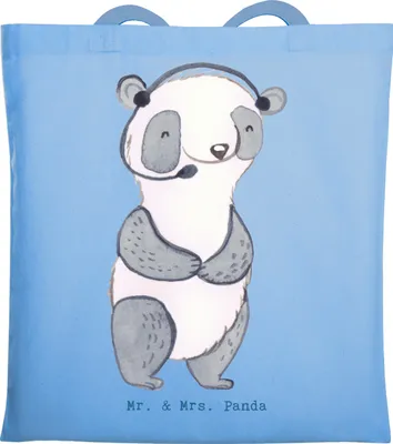 Produktbild von Mr. & Mrs. Panda Jutebeutel Meteorologin Herz - Sky Blue - Geschenk, Stoffbeutel, Tote Bag, Uni Tasche, Laptoptasche