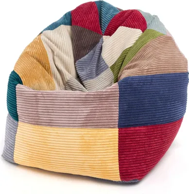 Produktbild von Ecopuf, Sofi, Sitzsack Pouf, Sack Poufsessel Pufsack Kinder, Erwachene, Patchwork