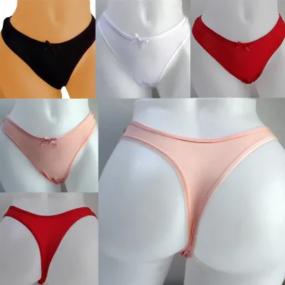 Produktbild von 5er Pack Damen Tanga Unterhose Baumwolle Verschiedene Farben 4009