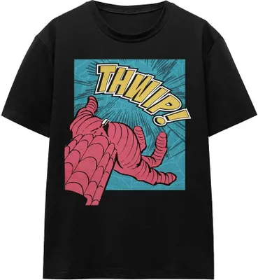 Image de Spider-Man - T-shirt "Thwip" pour homme/femme Unie TV17244 (XXL) (Noir)
