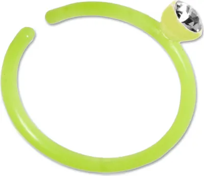 Produktbild von viva-adorno Fake Piercing Nasenring Nasenpiercing Clip on Acryl Zirkonia in verschiedenen Farben Z503,gelb