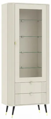 Produktbild von Vitrine Onyx Glasvitrine 78x40x192cm Kaschmir gold