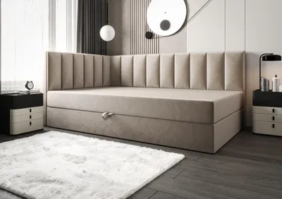 Produktbild von Boxbett Adelle VII B&B Home Boxspringbett Adelle VII 120x200 cm, Farbe Beige, hochwertiges Einzelbett fürs Schlafzimmer