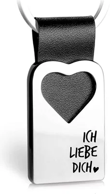 Produktbild von Leder Schlüsselanhänger mit Gravur, Glücksbringer, Ich liebe dich
