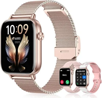 Produktbild von Smartwatch für Damen Herren mit Telefonfunktion mit Pulsmesser SpO2 Schlafmonitor Schrittzähler IP68 Wasserdicht,120+ Sportmodi Fitness Tracker