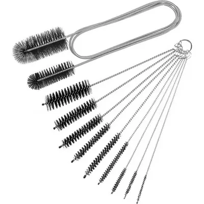 Produktbild von 11-tlg. Reinigungspinsel Set – Pfeifenreiniger, Rohrbürsten & Aquarium Schlauchbürste, Schwarz