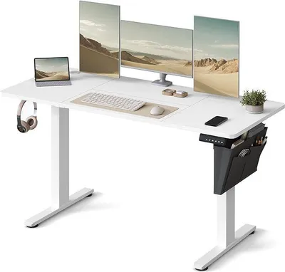 Obrázek produktu pro Elektrický výškově nastavitelný pracovní stůl 140×60 cm bílý
