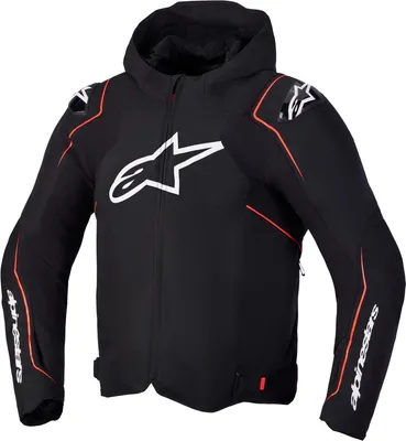 Immagine prodotto di Giacca da moto in tessuto impermeabile Alpinestars Zaca V2, colore nero/rosso, taglia 2XL