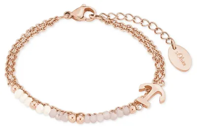 Produktbild von s.Oliver Gliederarmkette mit Anhänger für Damen, Edelstahl, Glas Anker