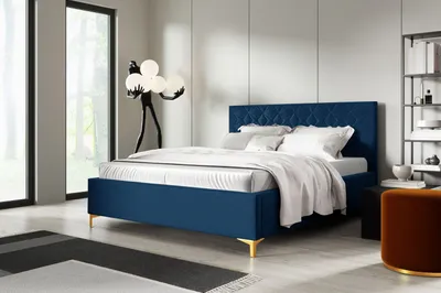 Obrázok produktu pre Čalúnená posteľ 180x200 ODETA 2 - tmavo modrá
