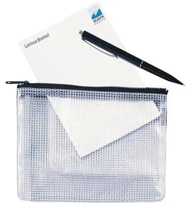 Produktbild von Rexel MeshBag Reissverschlusstasche (A6 , Schwer Entflammbar, Füllvermögen 5 mm) 1 Stück Transparent