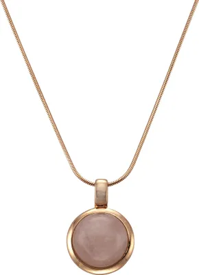 Zdjęcie produktu dla Naszyjnik Zeeme Gemstones ze srebra próby 925 pozłacanego różowym złotem z prawdziwym kwarcem różowym 12 mm
