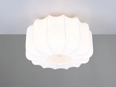 Produktbild von Ausgefallene LED Deckenleuchte mit Lampenschirm Stoff Weiß für Wohnzimmer Ø 40cm