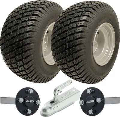 Immagine prodotto di 18x8.50-8 Kit rimorchio ATV Wanda P332 Ruote per erba ALKO Stub Axles + Hitch 750kgs