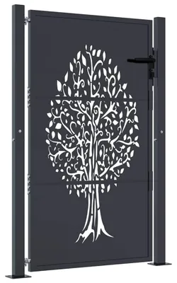 Produktbild von vidaXL Gartentor Anthrazit 100x150 cm Stahl Baum-Design