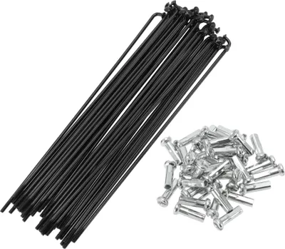 Produktbild von Universelle Fahrradspeichen Fahrradrad Speichen 14G 143mm Länge Kohlenstoffstahl Schwarz 1 Satz
