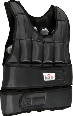 Produktbild von HOMCOM 30 kg Gewichtsweste Trainingsweste mit 35 Gewichtssäcke Verstellbar Krafttraining Fitness Oxford Metall Schwarz 60 x 50 cm