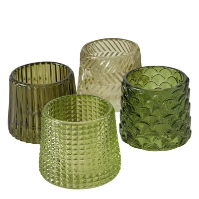 Produktbild von Boltze Home Teelichthalter Sabena Glas Ø8xh7cm grün