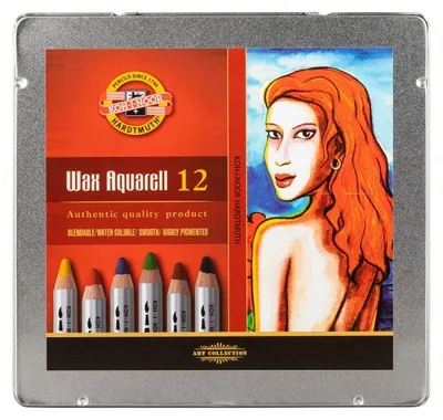 Produktbild von Aquarell- Wachsaquarellstifte 12er Set im Metalletui