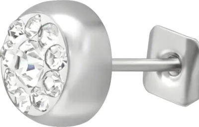 Produktbild von Ohrstecker Rund 5 mm aus Hochglanzpoliertem Chirurgenstahl mit Kristall