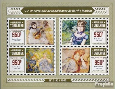 Produktbild von Briefmarken Togo 2016 Mi 7234-7237 Kleinbogen (kompl. Ausgabe) postfrisch Berthe Morisot